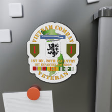Load image into Gallery viewer, Die-Cut Magnets - Army - Vietnam Combat Infantry Veteran w 1st Bn 28th Inf 1st Inf Div SSI