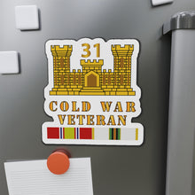 Load image into Gallery viewer, Die-Cut Magnets - Army - 31st Engineer Battalion - ENG Branch - Cold War Vet w COLD SVC