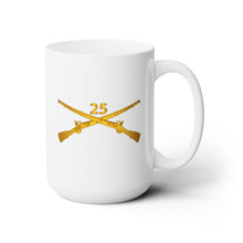 Load image into Gallery viewer, White Ceramic Mug 15oz - Army - 25th Infantry Regiment Branch wo Txt
