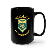 Load image into Gallery viewer, Black Mug 15oz - Army - Enlisted - SPEC 8 - Specialist 8 - Std - Combat Veteran X 300