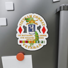 Load image into Gallery viewer, Die-Cut Magnets - Army - Vietnam Combat Vet - 1st Bn 77th Armor - 5th Inf Div SSI