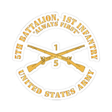 Load image into Gallery viewer, Kiss-Cut Stickers - Army - 5th Battalion, 1st Infantry Regiment Branch - Always First - US Army