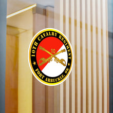 Load image into Gallery viewer, Kiss-Cut Vinyl Decals - Army - 10th Cavalry Regiment - Fort Arbuckle, OK - Buffalo Soldiers w Cav Branch