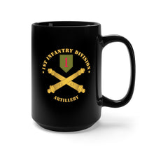 Load image into Gallery viewer, Black Mug 15oz - Army - 1st Infantry Division - SSI - Artillery Br X 300