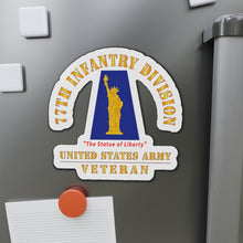 Load image into Gallery viewer, Die-Cut Magnets - Army - SSI - 77th Infantry Division - The Statue of Liberty - US Army Veteran X 300