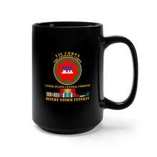 Load image into Gallery viewer, Black Mug 15oz - Army - VII Corps - US Central Command - Desert Storm Veteran