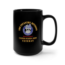 Load image into Gallery viewer, Black Mug 15oz - Army - DUI - 3rd Infantry Division - Rock of the Marne - US Army Veteran X 300