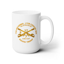 Load image into Gallery viewer, White Mug 15oz - Army - 7th Sqn 17th Cav Regt - Bravo Trp - Blackjack