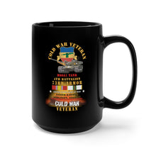 Load image into Gallery viewer, Black Mug 15oz - Army - Cold War Vet - 4th Bn 73rd Armor - 1st Inf Div - Panzer Kaserne Boblingen, FRG - M60A1 Tank w COLD SVC X 300