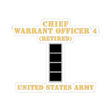 Load image into Gallery viewer, Kiss-Cut Stickers - Army - Chief Warrant Officer 4 - CW04 - Retired - Flat - X 300