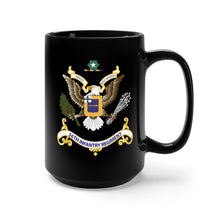 Load image into Gallery viewer, Black Mug 15oz - Regimental Colors - 36th Infantry Regiment
