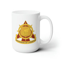 Load image into Gallery viewer, White Ceramic Mug 15oz - Army - Transportation Corps Regimental Crest