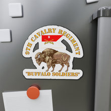 Load image into Gallery viewer, Die-Cut Magnets - 9th Cavalry Regiment - Buffalo Soldiers w 9th Cav Guidon
