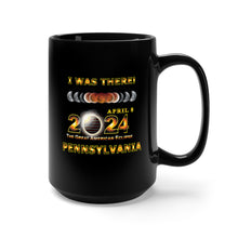Load image into Gallery viewer, Black Mug 15oz - Total Eclipse - 2024 - I was There w Yellow Outline - PENNSYLVANIA