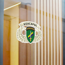 Load image into Gallery viewer, Kiss-Cut Vinyl Decals - Army - USACAPOC Wings with Wing Tab