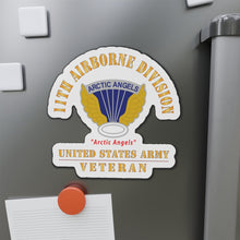 Load image into Gallery viewer, Die-Cut Magnets - Army - DUI - 11th Airborne Division - Arctic Angels - US Army Veteran X 300