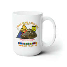 Load image into Gallery viewer, White Ceramic Mug 15oz - Army - 740th Tank Battalion - Daredevils - w Tank w SSI WWII EU SVC