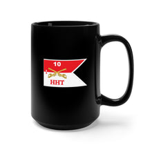 Load image into Gallery viewer, Black Mug 15oz - Army - HHT - 1st Squadron - 10th Cavalry Guidon w White Boundaries X 300