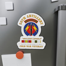 Load image into Gallery viewer, Die-Cut Magnets - Army - 56th Artillery - Pershing - Nuclear Capable w COLD Svc Medals