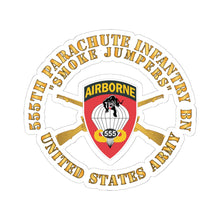Load image into Gallery viewer, Kiss-Cut Stickers - Army - 555th Infantry Parachute Bn SSI - Smoke Jumpers w Br X 300