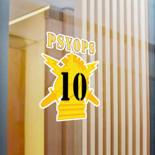 Load image into Gallery viewer, Kiss-Cut Vinyl Decals - Army - PSYOPS w Branch Insignia - 10th Battalion Numeral - Line X 300 - Hat