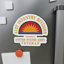 Load image into Gallery viewer, Die-Cut Magnets - Army - SSI - 41st Infantry Division - Sunsetters - US Army Veteran X 300
