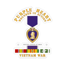 Load image into Gallery viewer, Kiss-Cut Stickers - Purple Heart - WIA w VN SVC w Purple Heart Ribbon