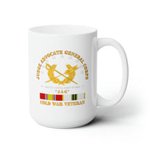 Load image into Gallery viewer, White Ceramic Mug 15oz - Army - JAG Branch w COLD SVC