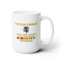 Load image into Gallery viewer, White Ceramic Mug 15oz - Army - Vietnam Combat Infantry Veteran w 1st Bn 28th Inf - 1st ID