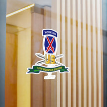 Load image into Gallery viewer, Kiss-Cut Vinyl Decals - Army - 10th Mountain Division - SSI w Ski Branch - Ribbon X 300