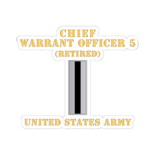 Load image into Gallery viewer, Kiss-Cut Stickers - Army - Chief Warrant Officer 5 - CW05 - Retired - Flat - X 300