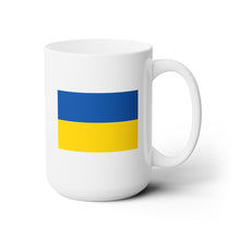 Load image into Gallery viewer, White Ceramic Mug 15oz - Flag of Ukaraine X 300