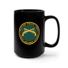 Load image into Gallery viewer, Black Mug 15oz - Army - Military Police - Branch - Combat Wounded Veteran X 300