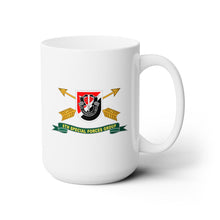 Load image into Gallery viewer, White Ceramic Mug 15oz - Army - 6th Special Forces Group - Flash w Br - Ribbon X 300