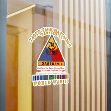 Load image into Gallery viewer, Kiss-Cut Vinyl Decals - Army - 740th Tank Battalion - Daredevils w SSI Name Tape WWII EU SVC
