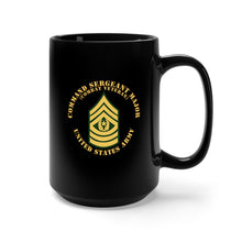 Load image into Gallery viewer, Black Mug 15oz - Army - Command Sergeant Major - CSM - Combat Veteran - Flat