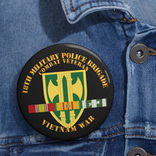 Load image into Gallery viewer, Custom Pin Buttons - 18th MP Bde - Vietnam War w SVC Ribbons