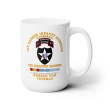 Load image into Gallery viewer, White Mug 15oz - Army - 1st Ranger Inf Company - 2nd ID w KOREA SVC X 300