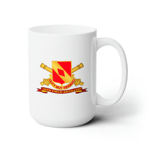 Load image into Gallery viewer, White Ceramic Mug 15oz - Army - 20th Field Artillery w Br - Ribbon