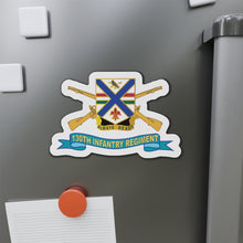 Load image into Gallery viewer, Die-Cut Magnets - Army - 130th Infantry Regiment - DUI w Br - Ribbon X 300