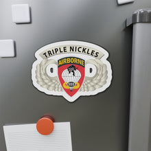 Load image into Gallery viewer, Die-Cut Magnets - Airborne Badge - 555th Parachute Infantry Bn - SSI w Triple Nickles Tab X 300
