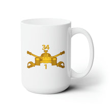 Load image into Gallery viewer, White Ceramic Mug 15oz - Army - 1st Bn 34th Armor - Armor Branch wo Txt