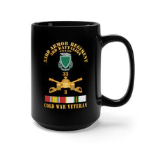 Load image into Gallery viewer, Black Mug 15oz - 3rd Bn 33rd Armor Branch w 33rd Armor DUI - Cold War Veteran - COLD SVC