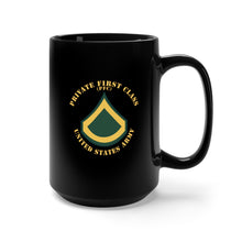 Load image into Gallery viewer, Black Mug 15oz - Army - Private First Class - PFC - Flat