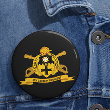 Load image into Gallery viewer, Custom Pin Buttons - 5th Cavalry Regiment w Br - Ribbon
