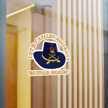Load image into Gallery viewer, Kiss-Cut Vinyl Decals - Army - 10th Cavalry Regiment w Cav Hat - Buffalo Soldiers