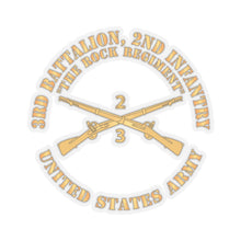 Load image into Gallery viewer, Kiss - Cut Stickers - Army - 3rd Battalion, 2nd Infantry Regiment Branch - The Rock Regiment - US Army X 300