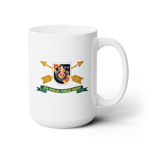 Load image into Gallery viewer, White Ceramic Mug 15oz - Army - 5th Special Forces Group - Vietnam - Flash w Br - Ribbon X 300