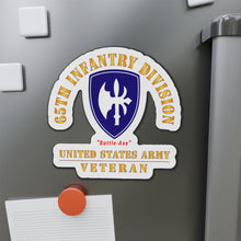 Load image into Gallery viewer, Die-Cut Magnets - Army - SSI - 65th Infantry Division - Battle-Axe - US Army Veteran X 300