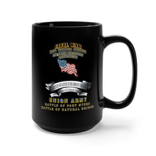 Load image into Gallery viewer, Black Mug 15oz - Civil War - 2nd United States Colored Infantry Regiment with USCT Bureau Banner - USA - Battle X 300